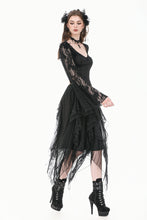 Load image into Gallery viewer, Gothic Shadow Mist Layered Mesh Long Skirt KW440