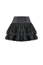 Load image into Gallery viewer, Sin Forbidden - Dark Punk Lace Patchwork Multi-Pocket Ruffle Mini Skirt KW444