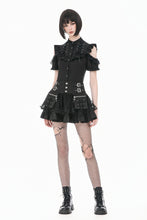 Load image into Gallery viewer, Sin Forbidden - Dark Punk Lace Patchwork Multi-Pocket Ruffle Mini Skirt KW444