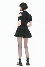 Load image into Gallery viewer, Sin Forbidden - Dark Punk Lace Patchwork Multi-Pocket Ruffle Mini Skirt KW444