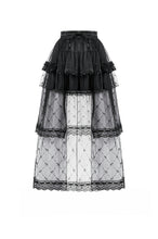 Load image into Gallery viewer, Goth Lolita Diamond Lace Patchwork Layered Tutu Skirt KW450