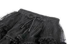 Load image into Gallery viewer, Goth Lolita Diamond Lace Patchwork Layered Tutu Skirt KW450