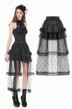 Load image into Gallery viewer, Goth Lolita Diamond Lace Patchwork Layered Tutu Skirt KW450