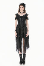 Load image into Gallery viewer, Gothic Ruffled High-Low Skirt with Jacquard Texture and Irregular Tiered Lace Mesh  KW451