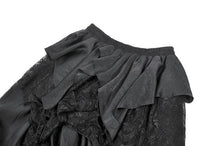 Load image into Gallery viewer, Gothic Ruffled High-Low Skirt with Jacquard Texture and Irregular Tiered Lace Mesh  KW451