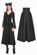 Load image into Gallery viewer, Gothic High-Waist Maxi Skirt with Hollow Embroidery and Metallic Fasteners KW452