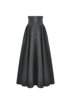Load image into Gallery viewer, Gothic High-Waist Maxi Skirt with Hollow Embroidery and Metallic Fasteners KW452