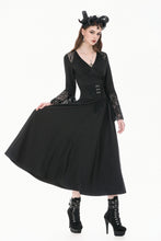 Load image into Gallery viewer, Gothic High-Waist Maxi Skirt with Hollow Embroidery and Metallic Fasteners KW452
