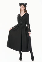 Load image into Gallery viewer, Gothic High-Waist Maxi Skirt with Hollow Embroidery and Metallic Fasteners KW452
