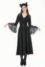 Load image into Gallery viewer, Gothic High-Waist Maxi Skirt with Hollow Embroidery and Metallic Fasteners KW452