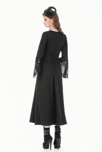 Load image into Gallery viewer, Gothic High-Waist Maxi Skirt with Hollow Embroidery and Metallic Fasteners KW452
