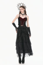 Load image into Gallery viewer, Gothic Velvet Skirt with  Tiered Lace Mesh and Ruffled Cake Silhouette KW453