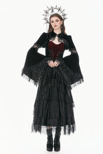 Load image into Gallery viewer, Gothic Velvet Skirt with  Tiered Lace Mesh and Ruffled Cake Silhouette KW453