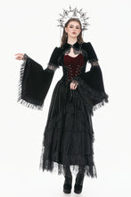 Load image into Gallery viewer, Gothic Velvet Skirt with  Tiered Lace Mesh and Ruffled Cake Silhouette KW453