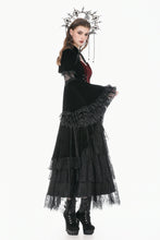 Load image into Gallery viewer, Gothic Velvet Skirt with  Tiered Lace Mesh and Ruffled Cake Silhouette KW453