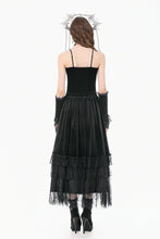 Load image into Gallery viewer, Gothic Velvet Skirt with  Tiered Lace Mesh and Ruffled Cake Silhouette KW453