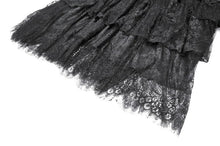 Load image into Gallery viewer, Gothic Velvet Skirt with  Tiered Lace Mesh and Ruffled Cake Silhouette KW453