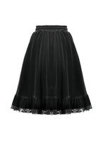 Load image into Gallery viewer, Dark Lolita Skirt in Matte Velvet with Lace Trims KW454