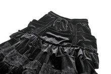 Load image into Gallery viewer, Dark Lolita Skirt in Matte Velvet with Lace Trims KW454