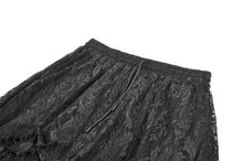 Load image into Gallery viewer, Gothic Sheer Floral Lace Maxi Skirt with 3D Roses, Beaded Tassels and Layered Chiffon Hem KW455