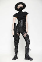 Load image into Gallery viewer, Black PU leather armor knight leggings pants PW134