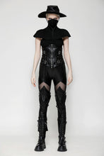 Load image into Gallery viewer, Black PU leather armor knight leggings pants PW134