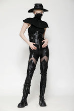 Load image into Gallery viewer, Black PU leather armor knight leggings pants PW134