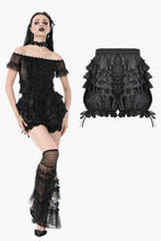 Load image into Gallery viewer, Lolita Lace-Trimmed Lantern shorts with Embroidered Flower PW135