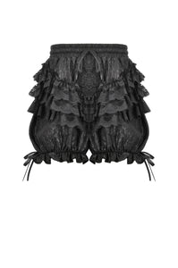 Lolita Lace-Trimmed Lantern shorts with Embroidered Flower PW135