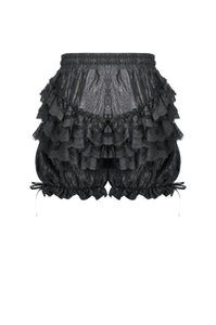 Lolita Lace-Trimmed Lantern shorts with Embroidered Flower PW135