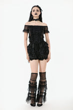 Load image into Gallery viewer, Lolita Lace-Trimmed Lantern shorts with Embroidered Flower PW135