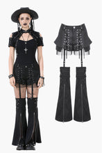 Load image into Gallery viewer, Punk Convertible Shorts with Grommet Straps and Zipper Leggings PW136