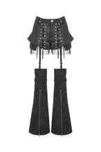 Load image into Gallery viewer, Punk Convertible Shorts with Grommet Straps and Zipper Leggings PW136