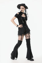 Load image into Gallery viewer, Punk Convertible Shorts with Grommet Straps and Zipper Leggings PW136