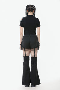 Punk Convertible Shorts with Grommet Straps and Zipper Leggings PW136