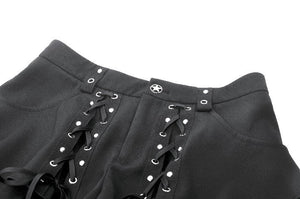 Punk Convertible Shorts with Grommet Straps and Zipper Leggings PW136