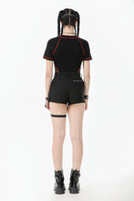 Load image into Gallery viewer, Asymmetry Rivet Punk Shorts with Leg Strap PW141