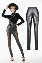 Load image into Gallery viewer, Punk Snakeskin Cut-Out PU Leather Pants PW143