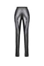 Load image into Gallery viewer, Punk Snakeskin Cut-Out PU Leather Pants PW143