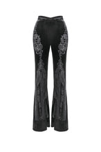 Load image into Gallery viewer, Gothic Appliqué Velvet Flared Pants PW146