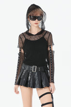 Load image into Gallery viewer, Low-Waist Tactical Punk Skirt-Pants with Asymmetric Pleated Belt PW148 - Gothlolibeauty