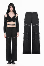 Load image into Gallery viewer, Urban Mobility - Dark Techwear Multi-Pocket Cross-Zip Wide-Leg Cargo Pants PW153