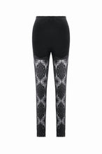 Load image into Gallery viewer, Velvet Night - Gothic Retro Palace Embroidery Sheer Lace Patchwork Slim Leggings PW155