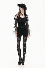 Load image into Gallery viewer, Velvet Night - Gothic Retro Palace Embroidery Sheer Lace Patchwork Slim Leggings PW155
