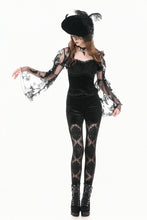 Load image into Gallery viewer, Velvet Night - Gothic Retro Palace Embroidery Sheer Lace Patchwork Slim Leggings PW155