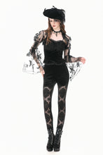 Load image into Gallery viewer, Velvet Night - Gothic Retro Palace Embroidery Sheer Lace Patchwork Slim Leggings PW155