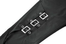 Load image into Gallery viewer, Dark Punk Skinny Pants with Metallic Buckle Straps and Eyelet Lace-up Calves PW156