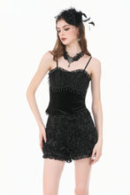 Load image into Gallery viewer, Dark Rose - Gothic 3D Floral Jacquard Lace-Trimmed Mini Shorts PW157