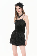 Load image into Gallery viewer, Dark Rose - Gothic 3D Floral Jacquard Lace-Trimmed Mini Shorts PW157