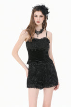 Load image into Gallery viewer, Dark Rose - Gothic 3D Floral Jacquard Lace-Trimmed Mini Shorts PW157